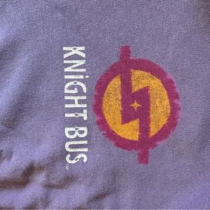 Purple hooded Knight Bus sweatshirt from the Wizarding World Universal Studios